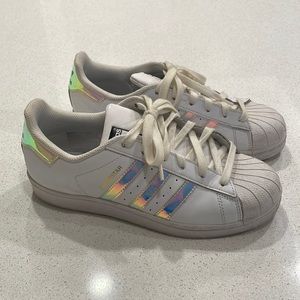 Adidas holographic superstar sneakers